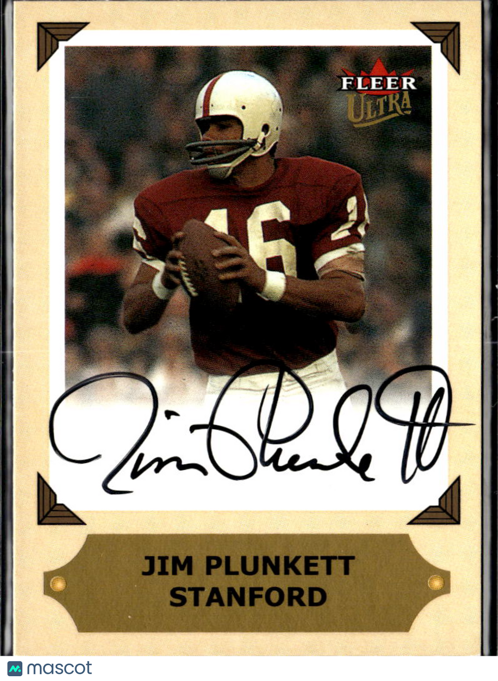Jim Plunkett 2001 Fleer Ultra Auto Autograph Stanford Cardinal