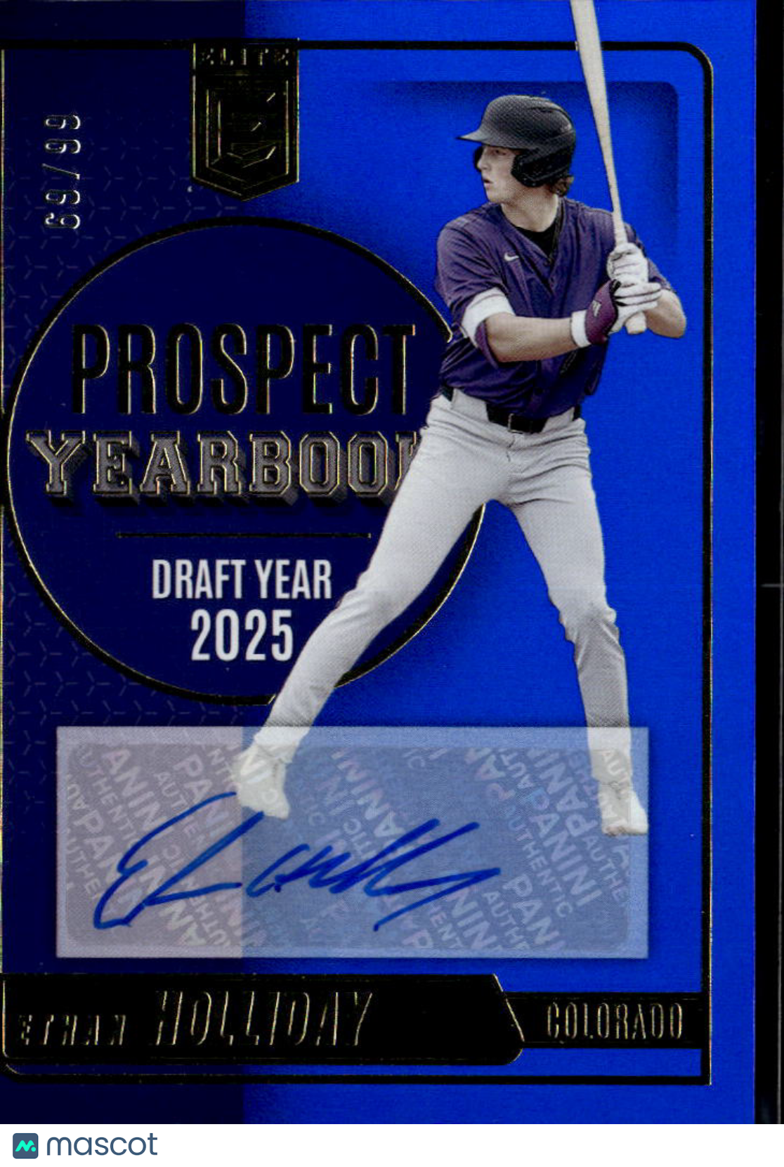 Ethan Holliday 2026 Elite Auto Autograph Rookie RC Colorado Rockies 69/99