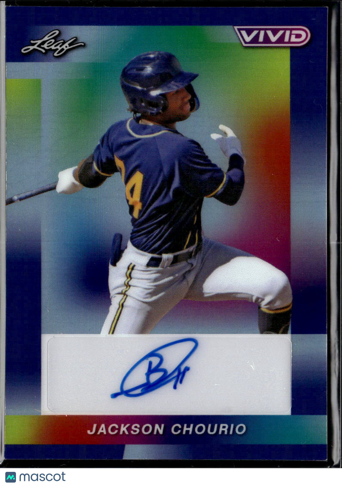 Jackson Chourio 2023 Leaf Vivid Auto Autograph Rookie RC Brewers 3/7