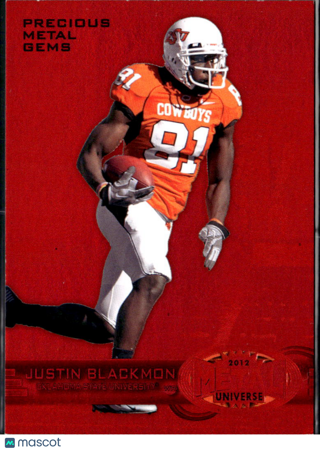 Justin Blackmon 2013 Fleer Retro Precious Metal Gems Red 89/100 Oklahoma State