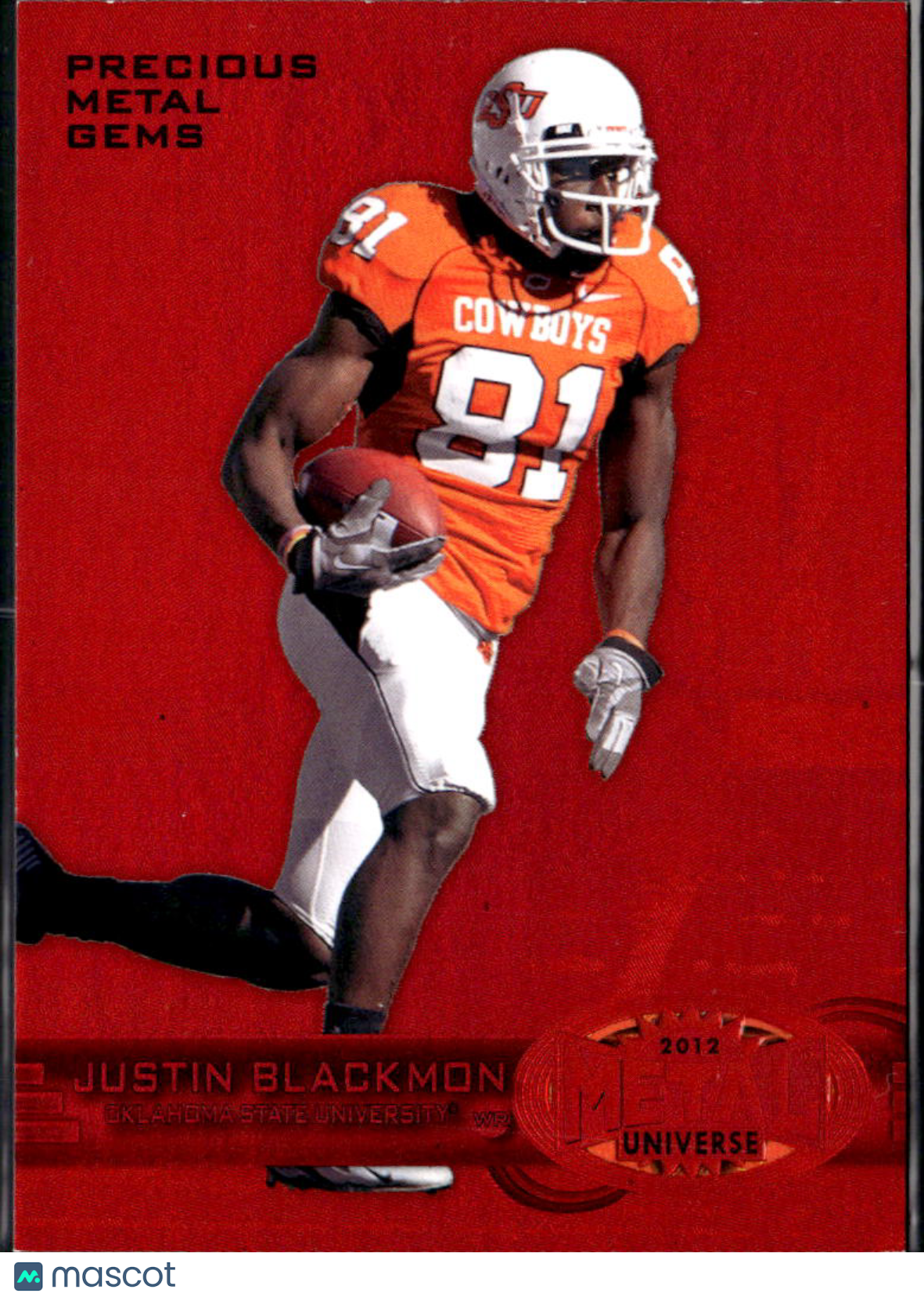 Justin Blackmon 2013 Fleer Retro Precious Metal Gems Red 89/100 Oklahoma State