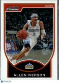 Allen Iverson 2007-08 Bowman Chrome Refractor 54/299 New Orleans Hornets