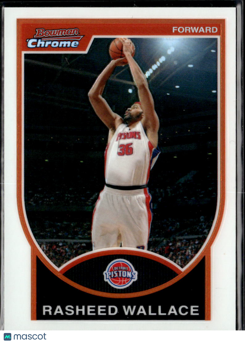 Rasheed Wallace 2007-08 Bowman Chrome Refractor 46/299 Detroit Pistons