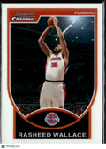 Rasheed Wallace 2007-08 Bowman Chrome Refractor 46/299 Detroit Pistons