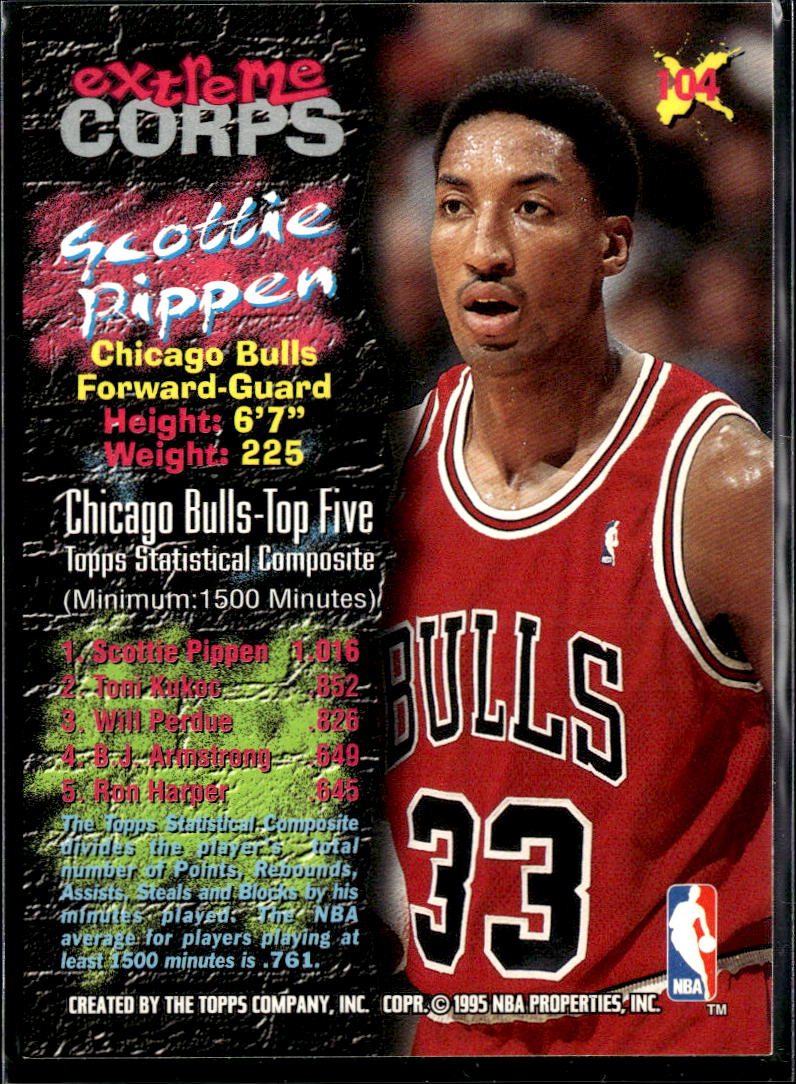 Scottie Pippen 1995 Topps Stadium Club Extreme Corps Chicago Bulls