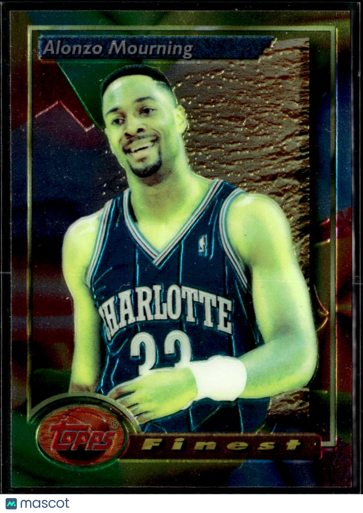 Alonzo Mourning 1993-94 Topps Finest #201 Charlotte Hornets
