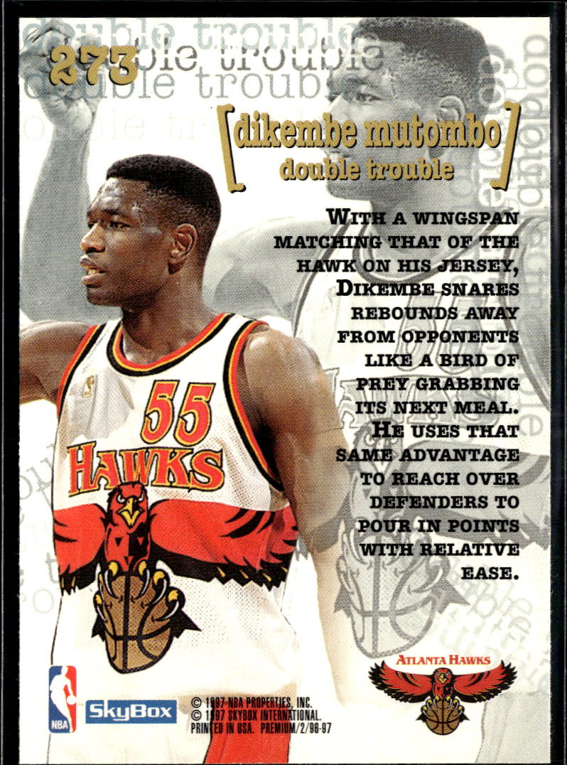 Dikembe Mutombo 1997 SkyBox Premium Double Trouble Atlanta Hawks