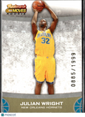 Julian Wright 2007 Topps Trademark Moves RC 885/1999 New Orleans Hornets