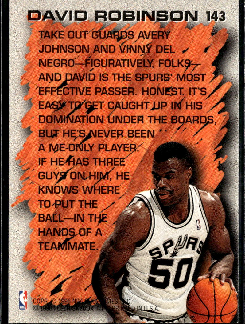 David Robinson 1996 Fleer Hardwood Leader San Antonio Spurs