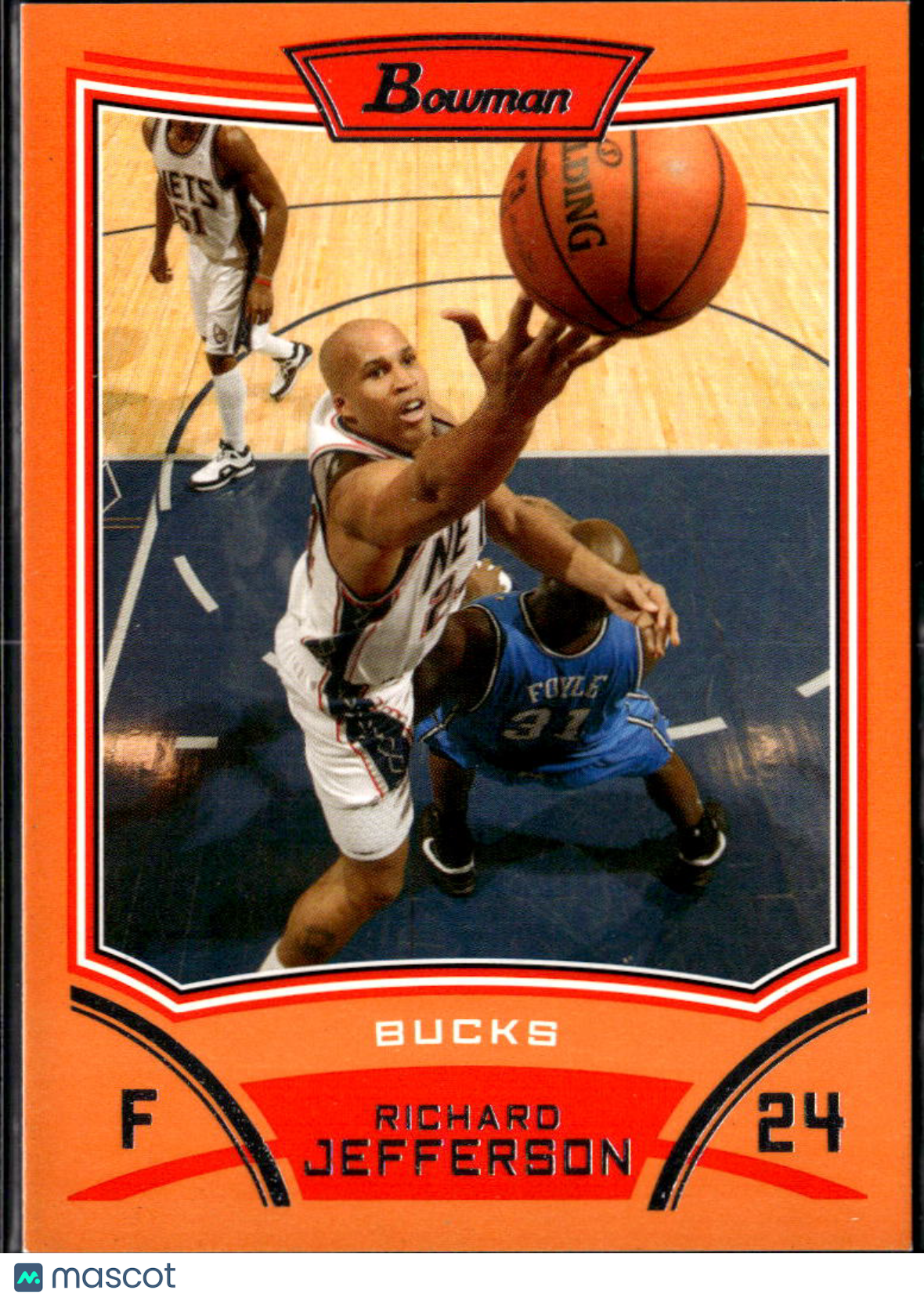 Richard Jefferson 2007 Bowman Orange /299 Milwaukee Bucks Bucks