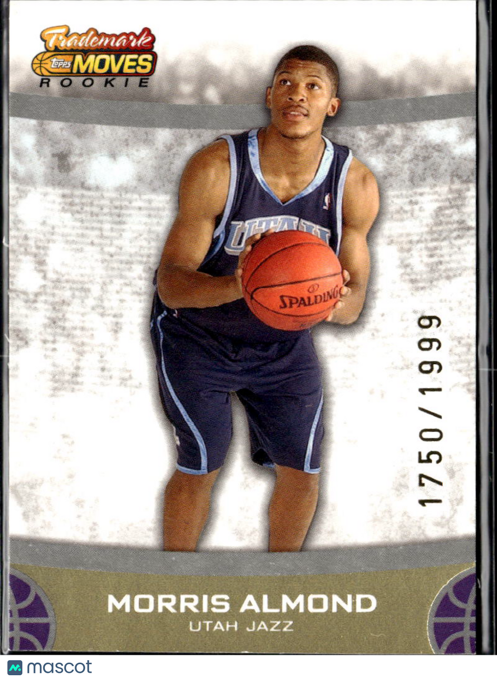 Morris Almond 2007 Topps Trademark Moves RC 1750/1999 Utah Jazz