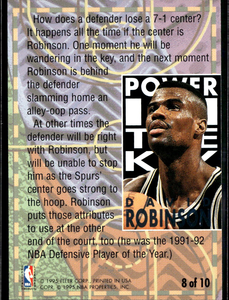 David Robinson 1995 Fleer Ultra Power in the Key San Antonio Spurs