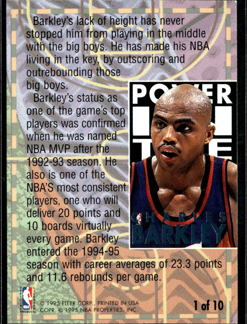 Charles Barkley 1995 Fleer Ultra Power in the Key Phoenix Suns