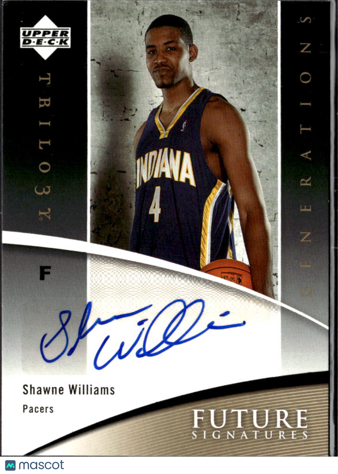 Shawne Williams 2006-07 Upper Deck Trilogy Auto Autograph Indiana Pacers
