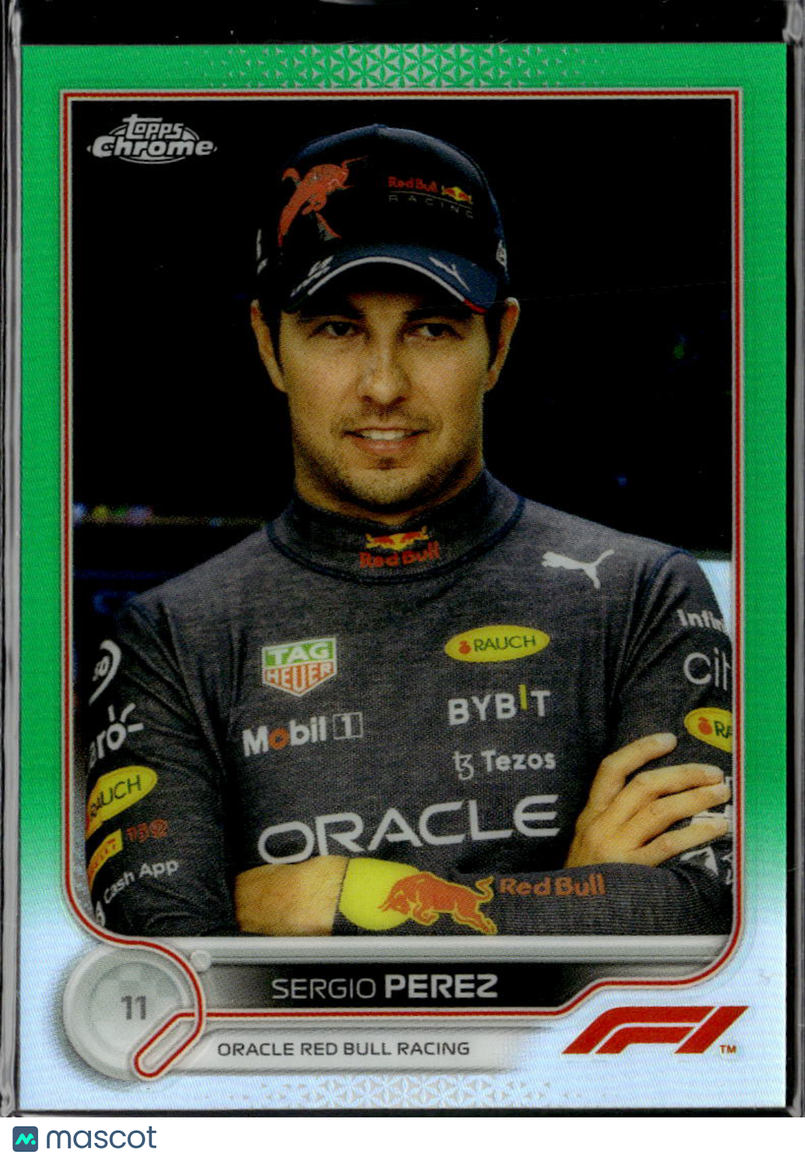 Sergio Pérez 2022 Topps Chrome Formula 1 Green Refractor /99 Red Bull Racing