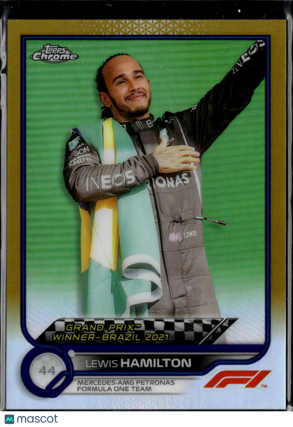 Lewis Hamilton 2022 Topps Chrome Formula 1 GOLD Refractor Mercedes