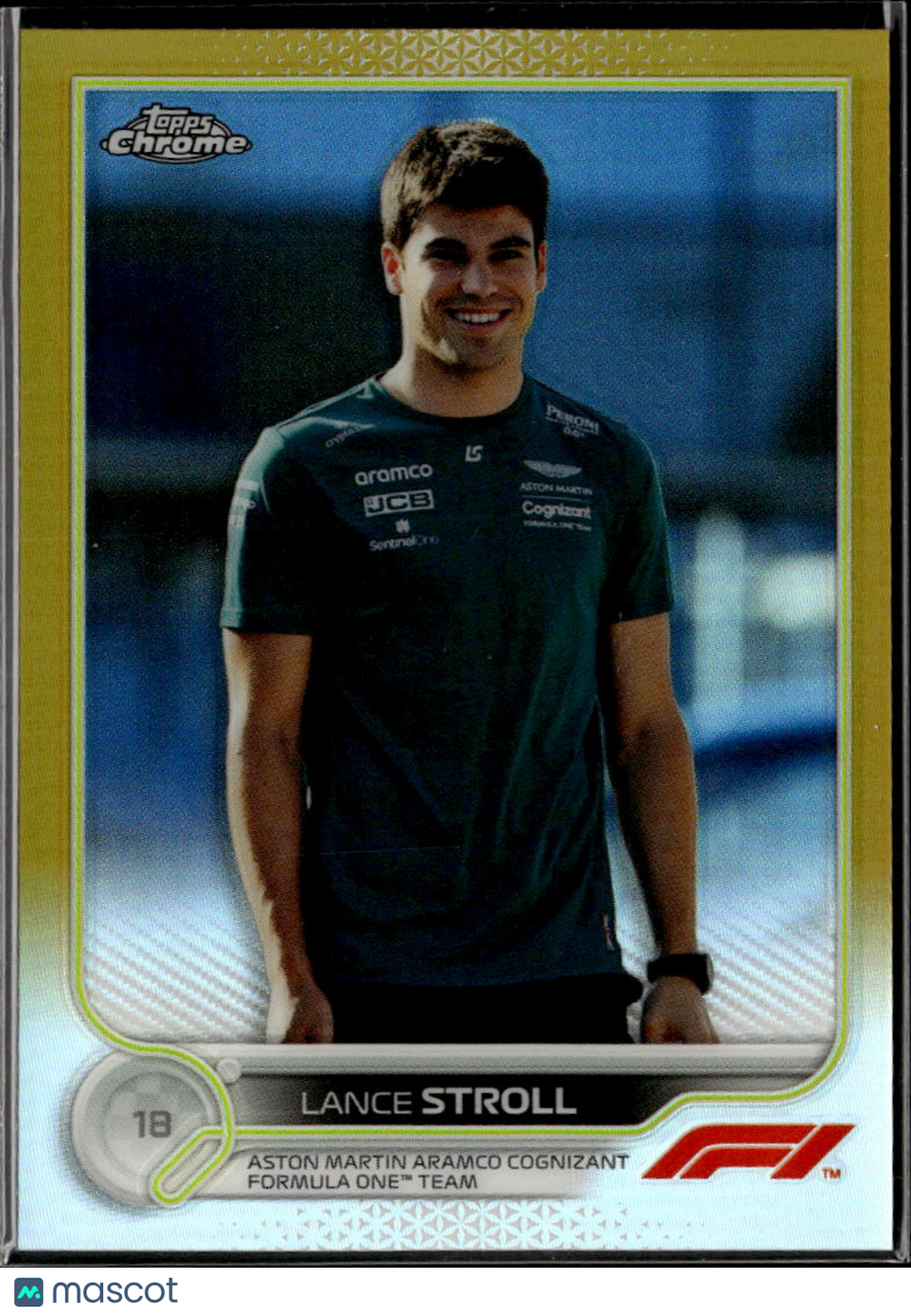 Lance Stroll 2022 Topps Chrome Formula 1 GOLD Refractor 16/50 Aston Martin