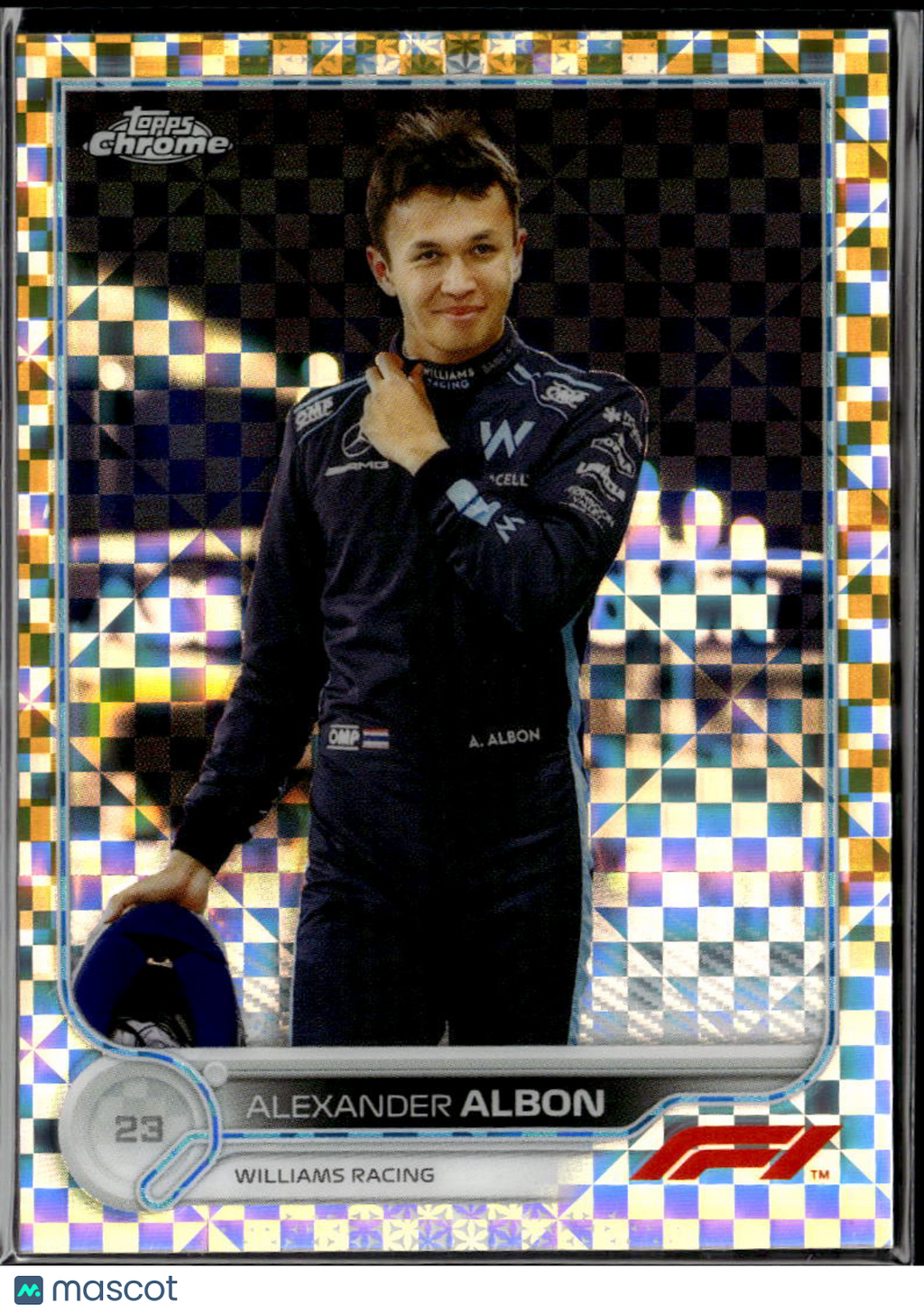 Alexander Albon 2022 Topps Chrome Formula 1 GOLD Checker Flag Refractor /50