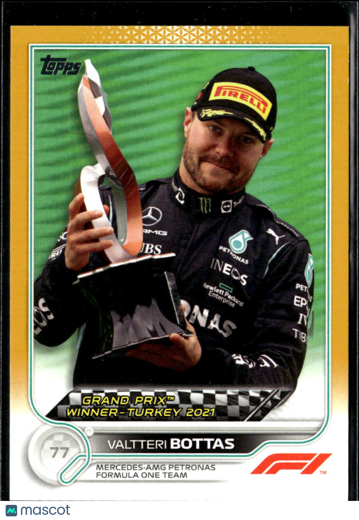 Valtteri Bottas 2022 Topps Formula 1 Gold 23/50 Mercedes