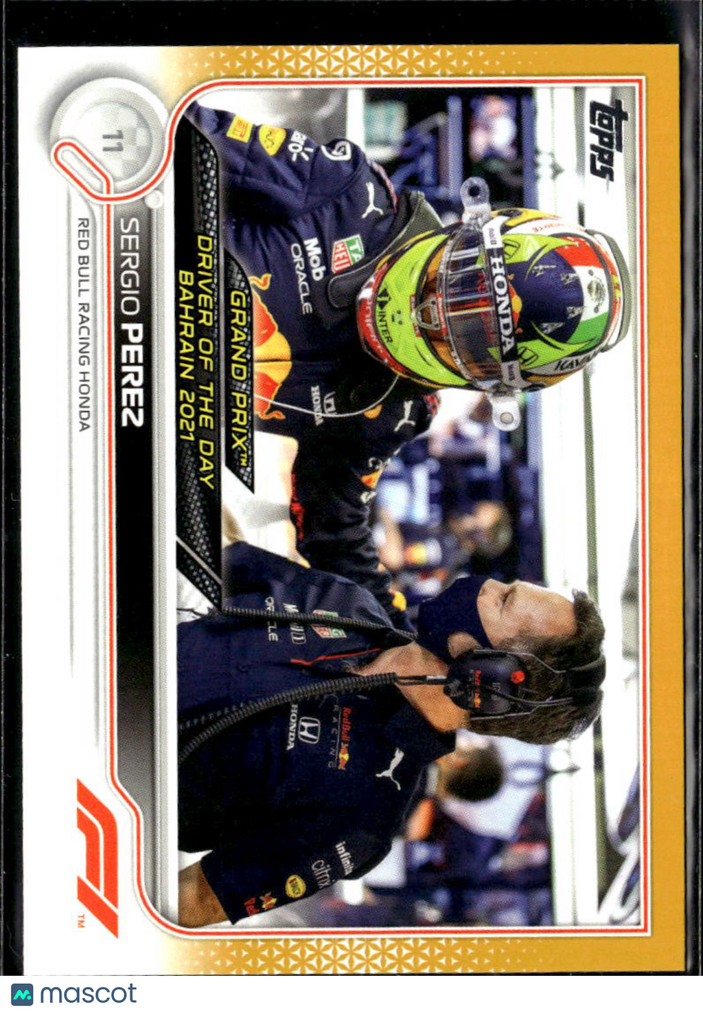 Sergio Perez 2022 Topps Formula 1 Gold 45/50 Red Bull Racing Honda
