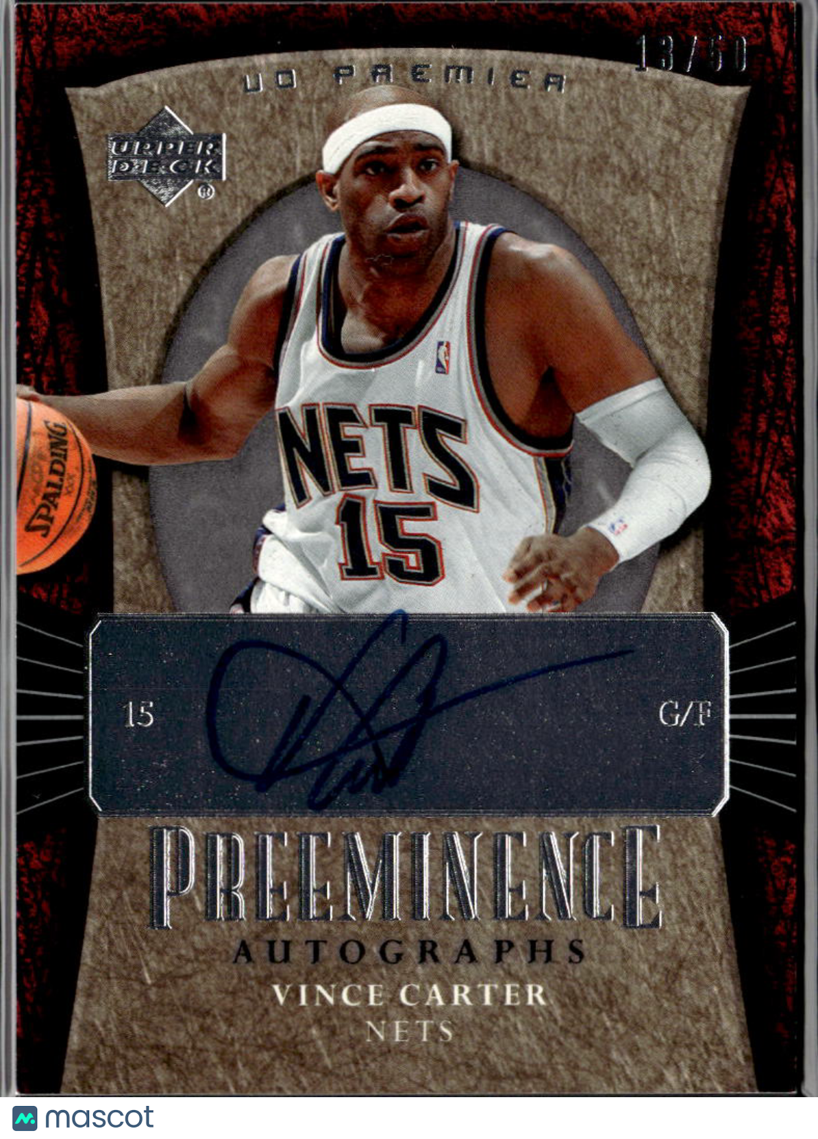 Vince Carter 2007-08 Upper Deck Preeminence Auto Autograph 13/50 New Jersey Nets