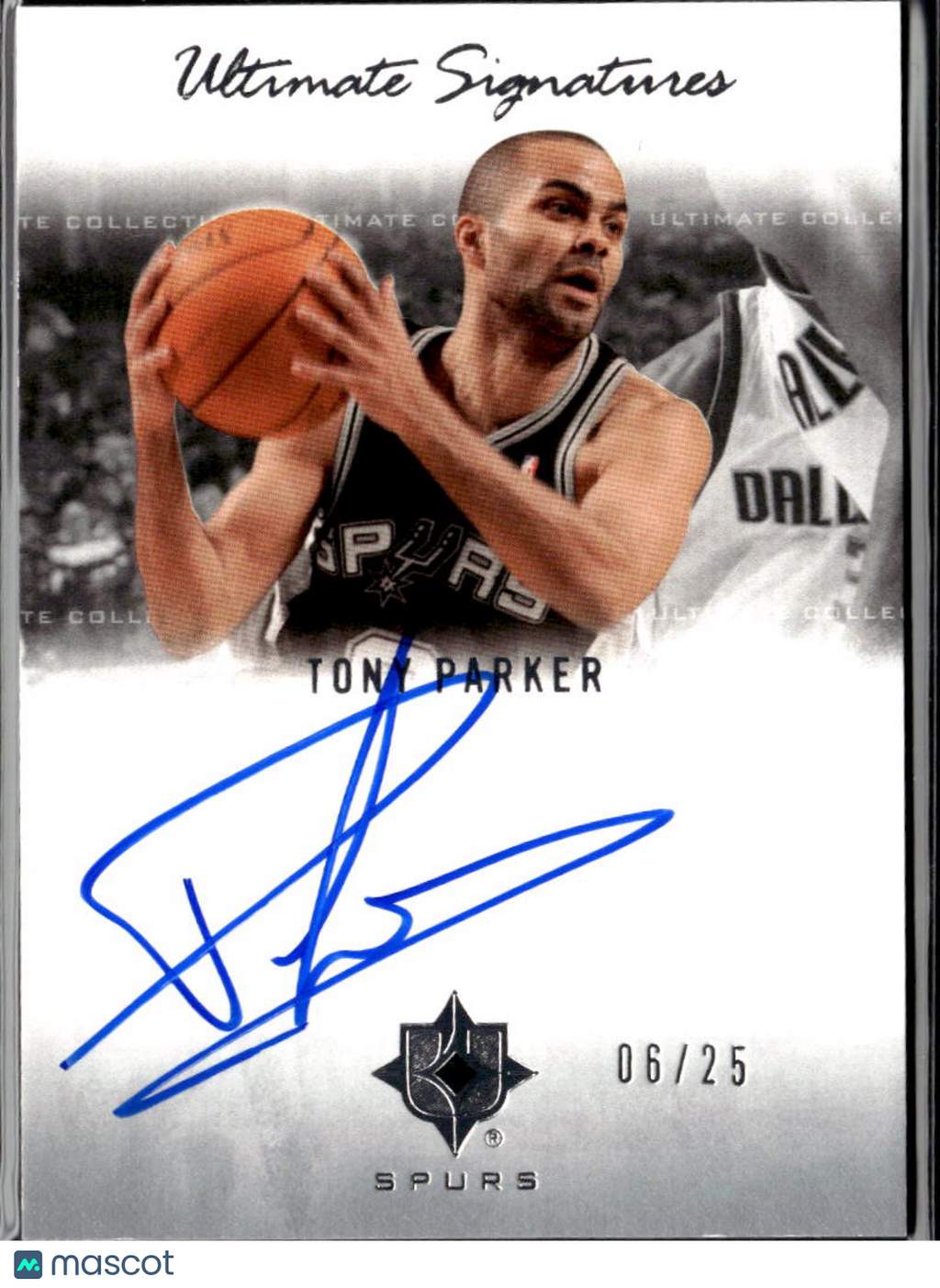 Tony Parker 2007-08 Ultimate Collection Auto Autograph 6/25 San Antonio Spurs