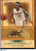 Carmelo Anthony 2007 Topps Trademark Moves Auto Autograph Wood 24/25 Nuggets