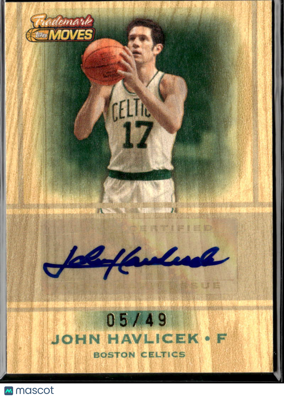 John Havlicek 2007 Topps Trademark Moves Auto Autograph Wood 5/49 Boston Celtics