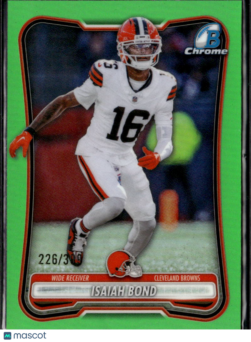 Isaiah Bond 2026 Bowman Chrome Lime Green 226/399 Cleveland Browns