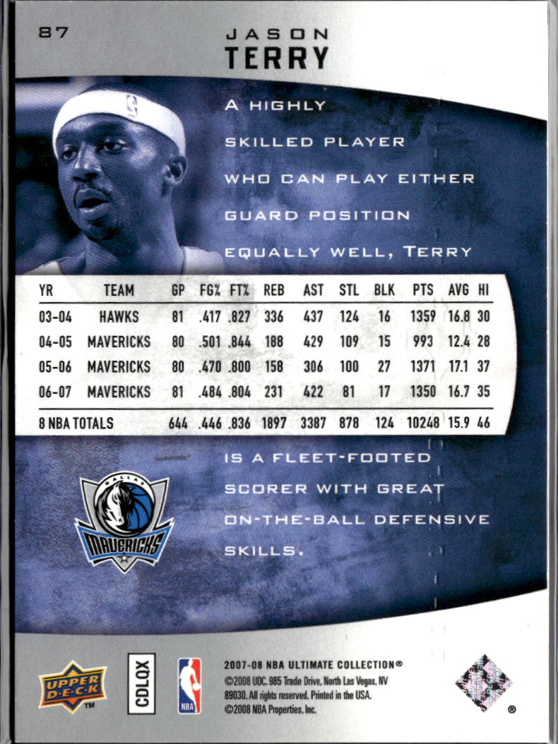 Jason Terry 2007-08 Upper Deck Ultimate Collection /199 Dallas Mavericks