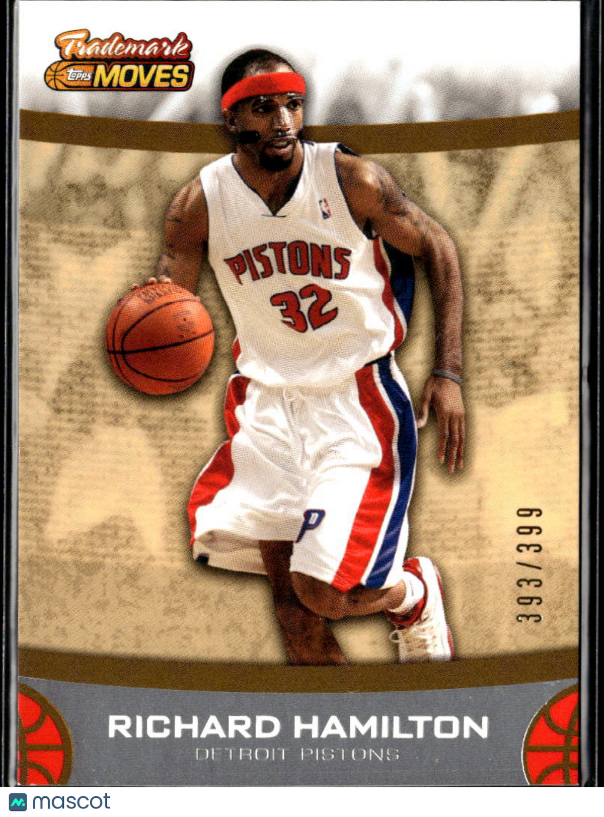 Richard Hamilton 2007 Topps Trademark Moves 393/399 Detroit Pistons