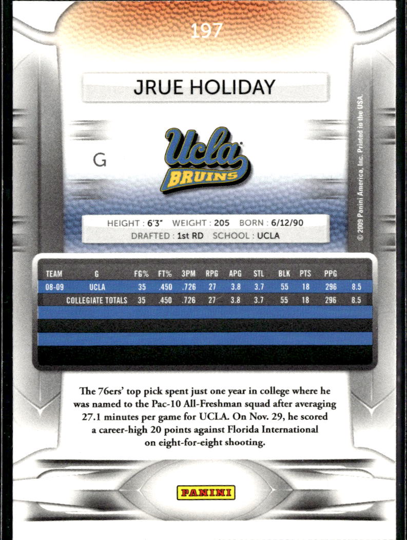 Jrue Holiday 2009 Prestige Rookie RC UCLA Bruins
