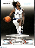 DeMarre Carroll 2009 Prestige Draft Picks Light Blue RC /999 Memphis Grizzlies