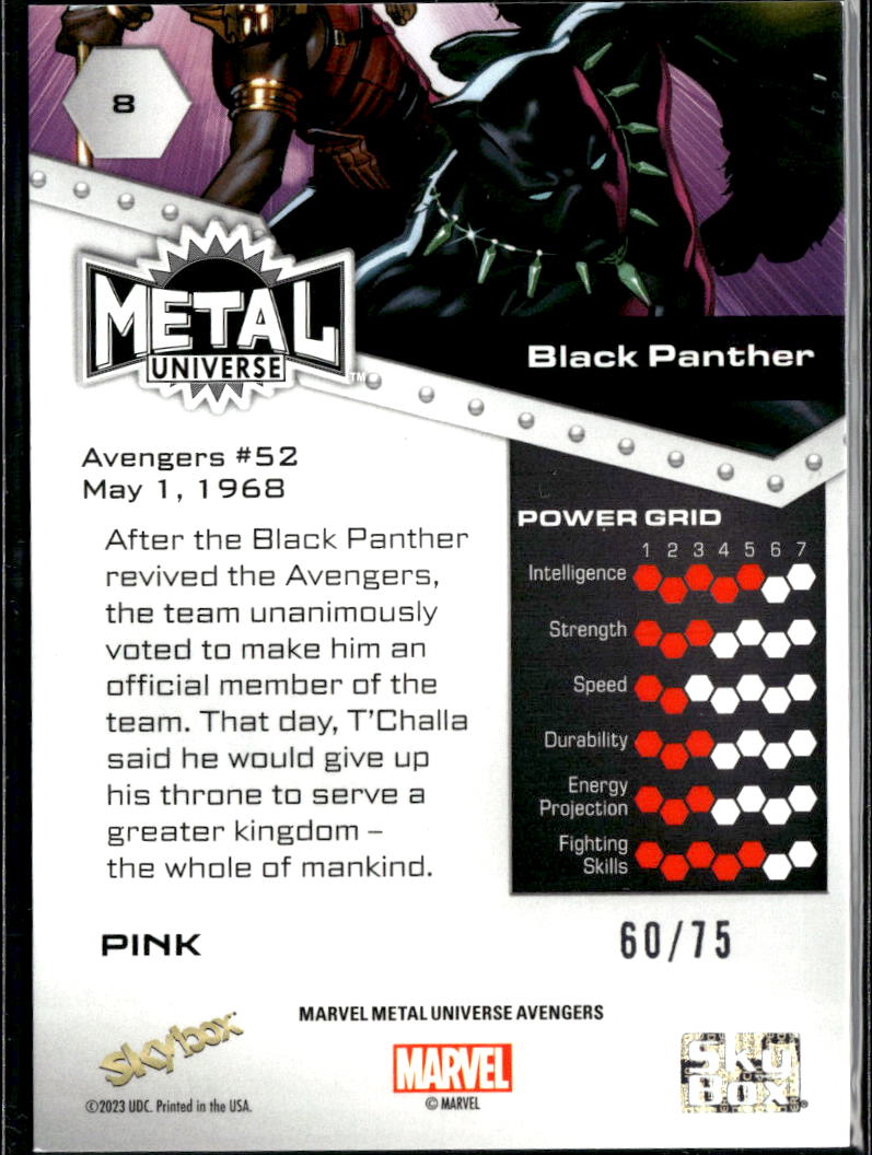 Black Panther 2023 SkyBox Marvel Metal Purple Precious Metal Gems 60/75 #8
