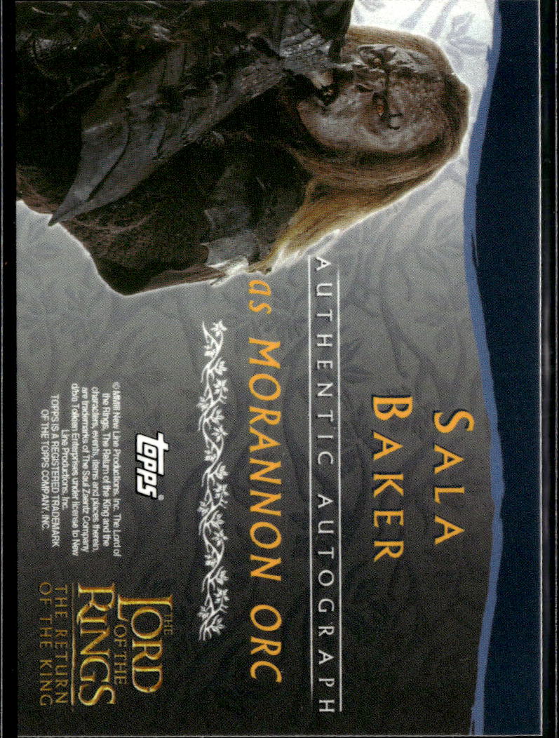 Sala Baker as Morannon Orc 2003 Topps The Lord of the Rings Auto Autograph