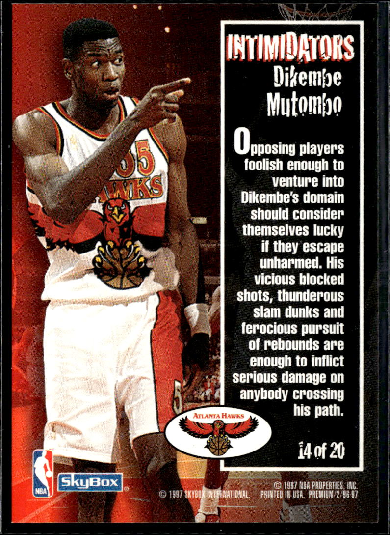 Dikembe Mutombo 1997 SkyBox Premium Intimidators Atlanta Hawks