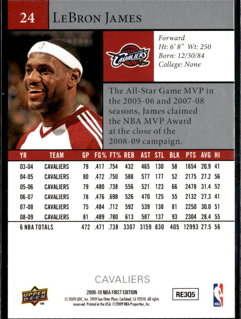 LeBron James 2009-10 Upper Deck First Edition Cleveland Cavaliers