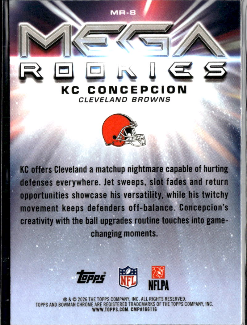 KC Concepcion 2026 Bowman Chrome Mega Rookies RC Mojo Refractor Cleveland Browns