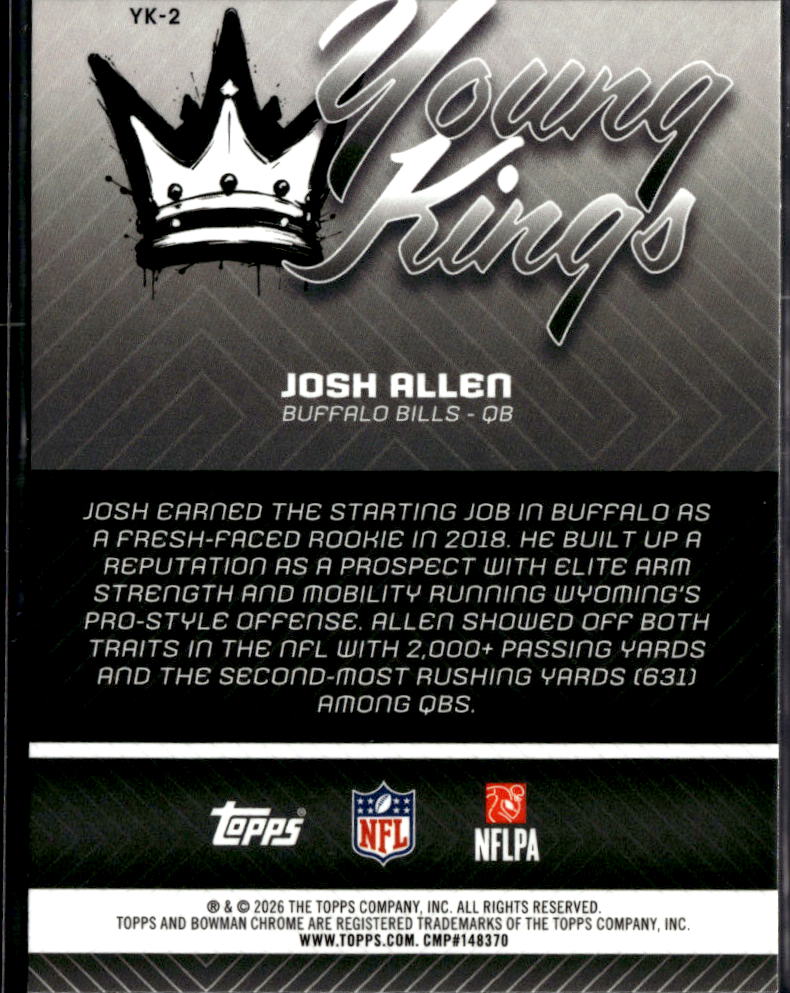 Josh Allen 2026 Bowman Chrome Young Kings Buffalo Bills