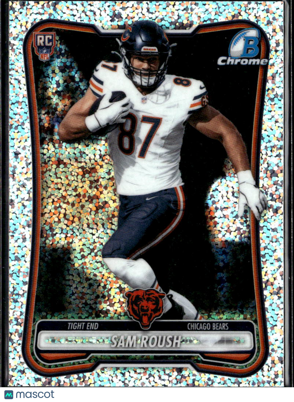 Sam Roush 2026 Bowman Chrome Speckle Refractor RC Chicago Bears
