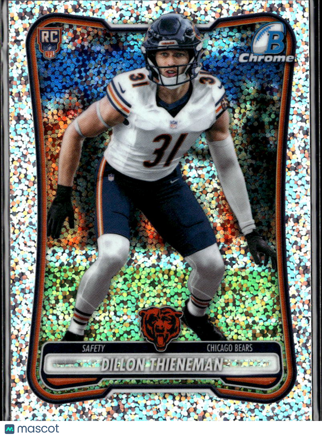 Dillon Thieneman 2026 Bowman Chrome Speckle Refractor RC Chicago Bears
