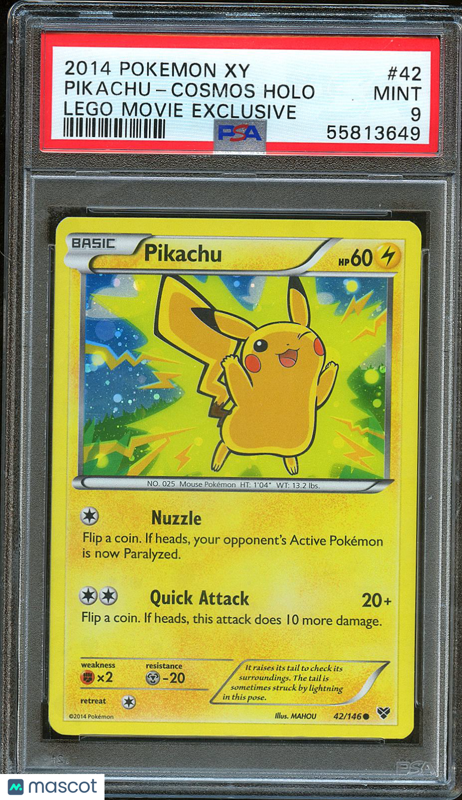 Pikachu Cosmos Holo 2014 Pokemon Xy Lego Movie Exclusive PSA 9 #42
