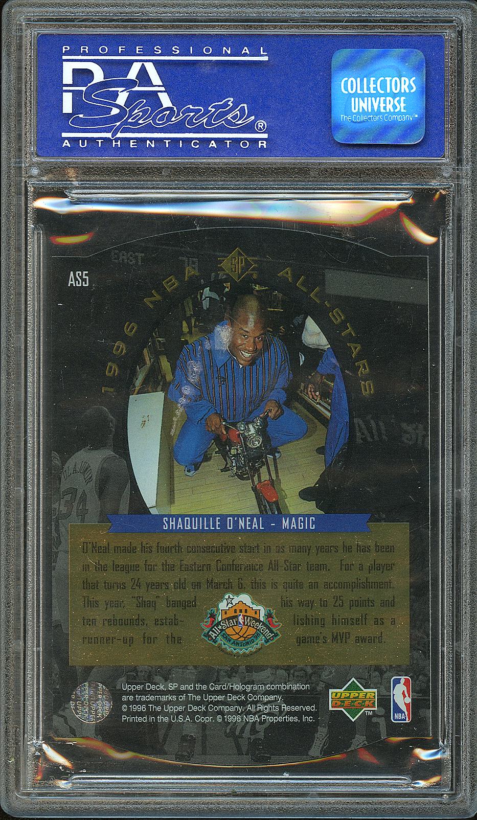 Shaquille O'Neal 1995-96 SP All-Stars GOLD Die-Cut Orlando Magic #AS5 PSA 8
