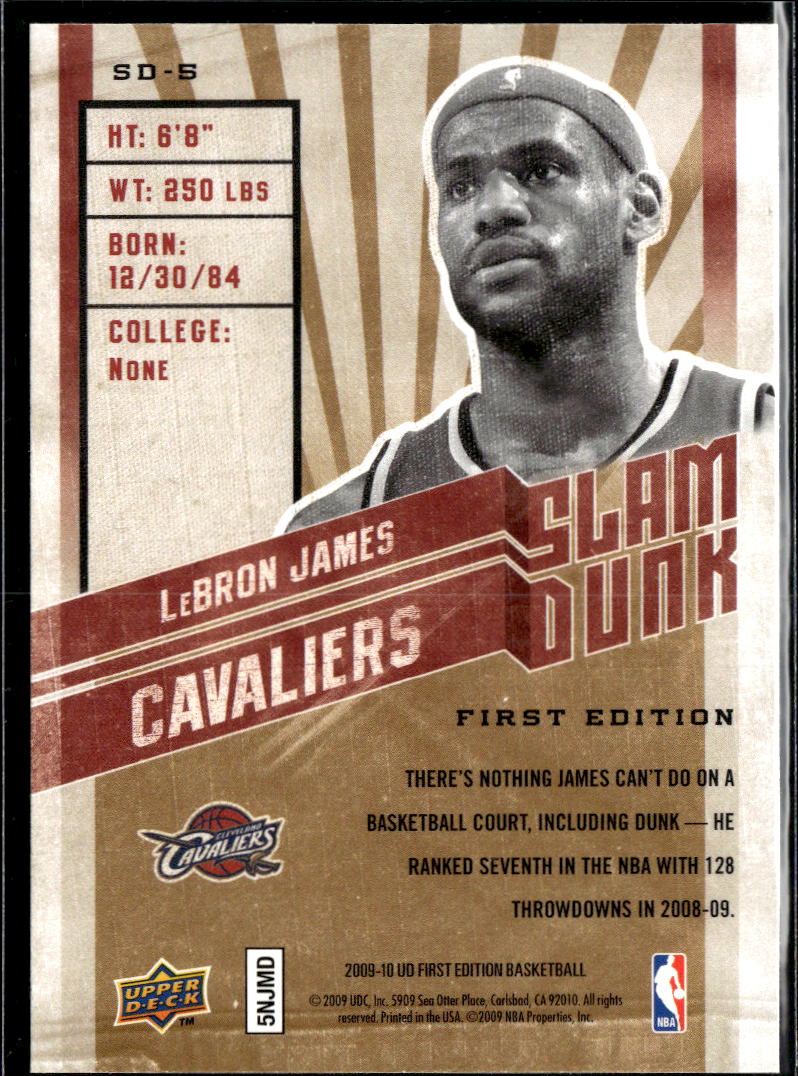 LeBron James 2009-10 Upper Deck Slam Dunk Cleveland Cavaliers