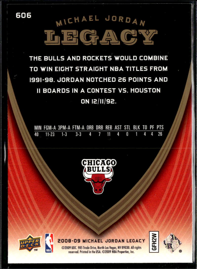 Michael Jordan 2009 Upper Deck Legacy #606 Chicago Bulls