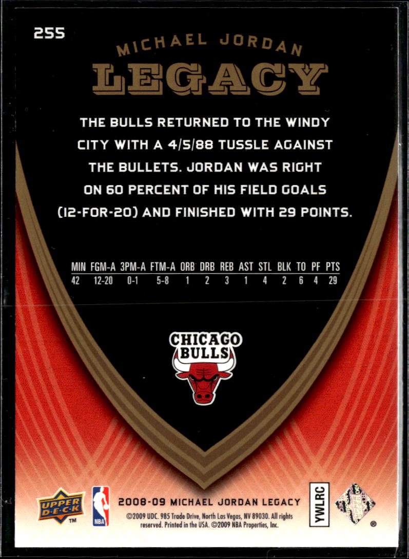 Michael Jordan 2009 Upper Deck Legacy #255 Chicago Bulls