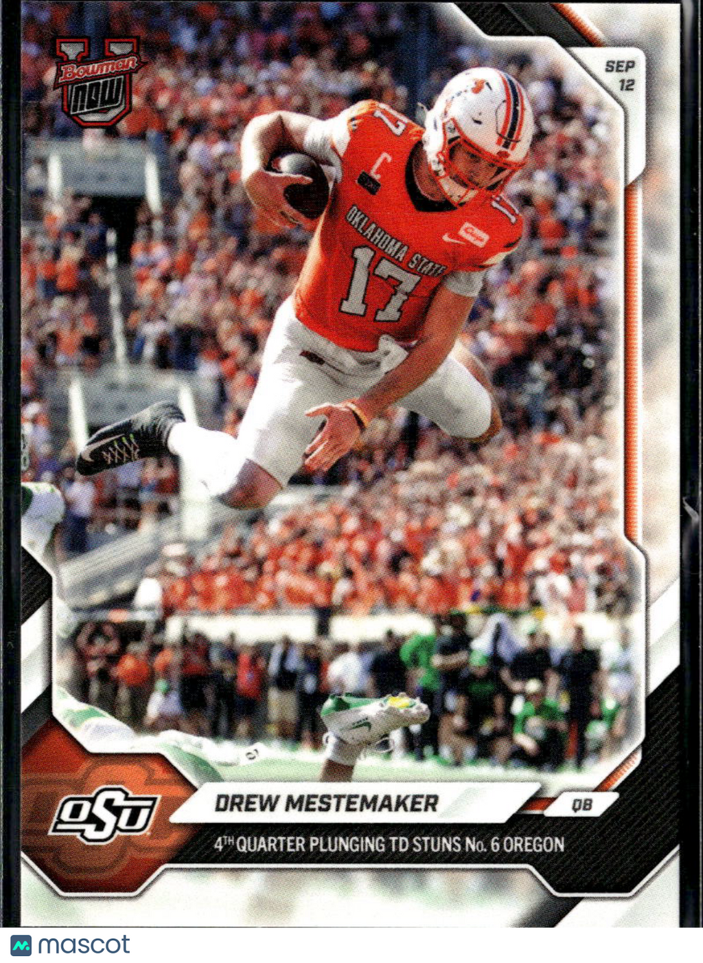 Drew Mestemaker 2026 Bowman Now Rookie RC #7 Oklahoma State Cowboys