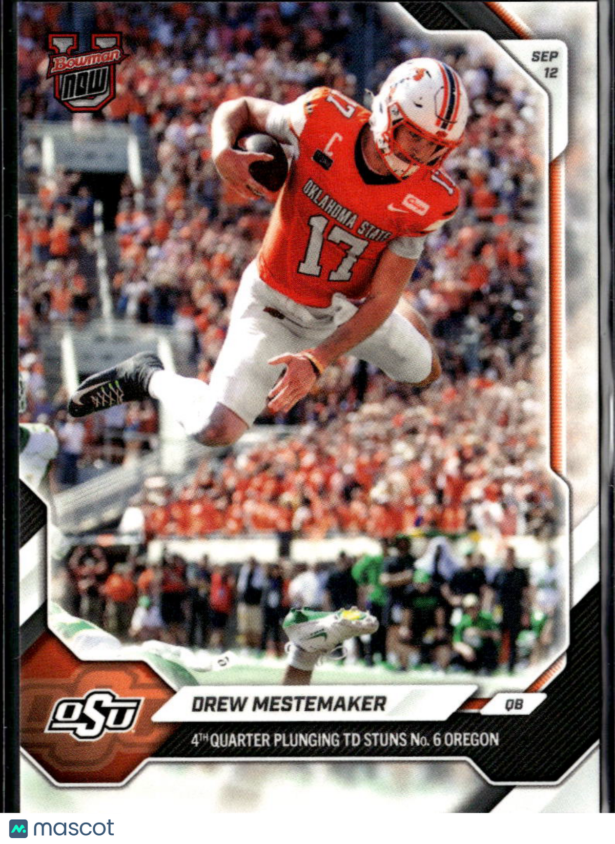 Drew Mestemaker 2026 Bowman Now Rookie RC #7 Oklahoma State Cowboys