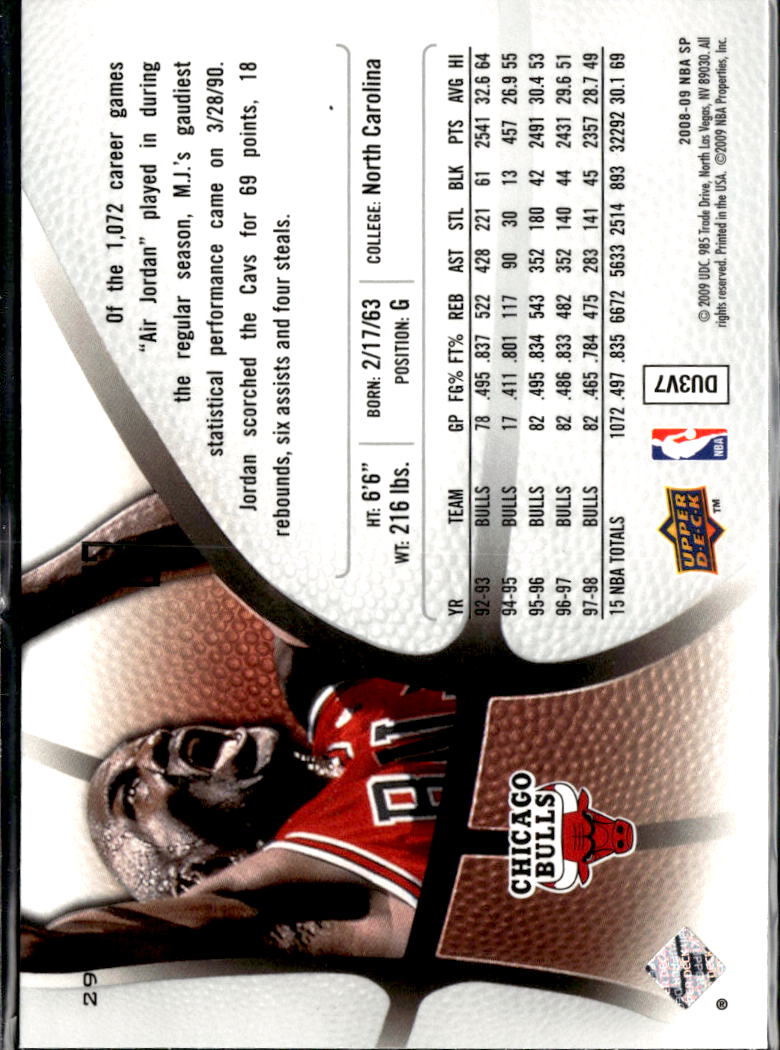 Michael Jordan 2008-09 SP #29 Chicago Bulls