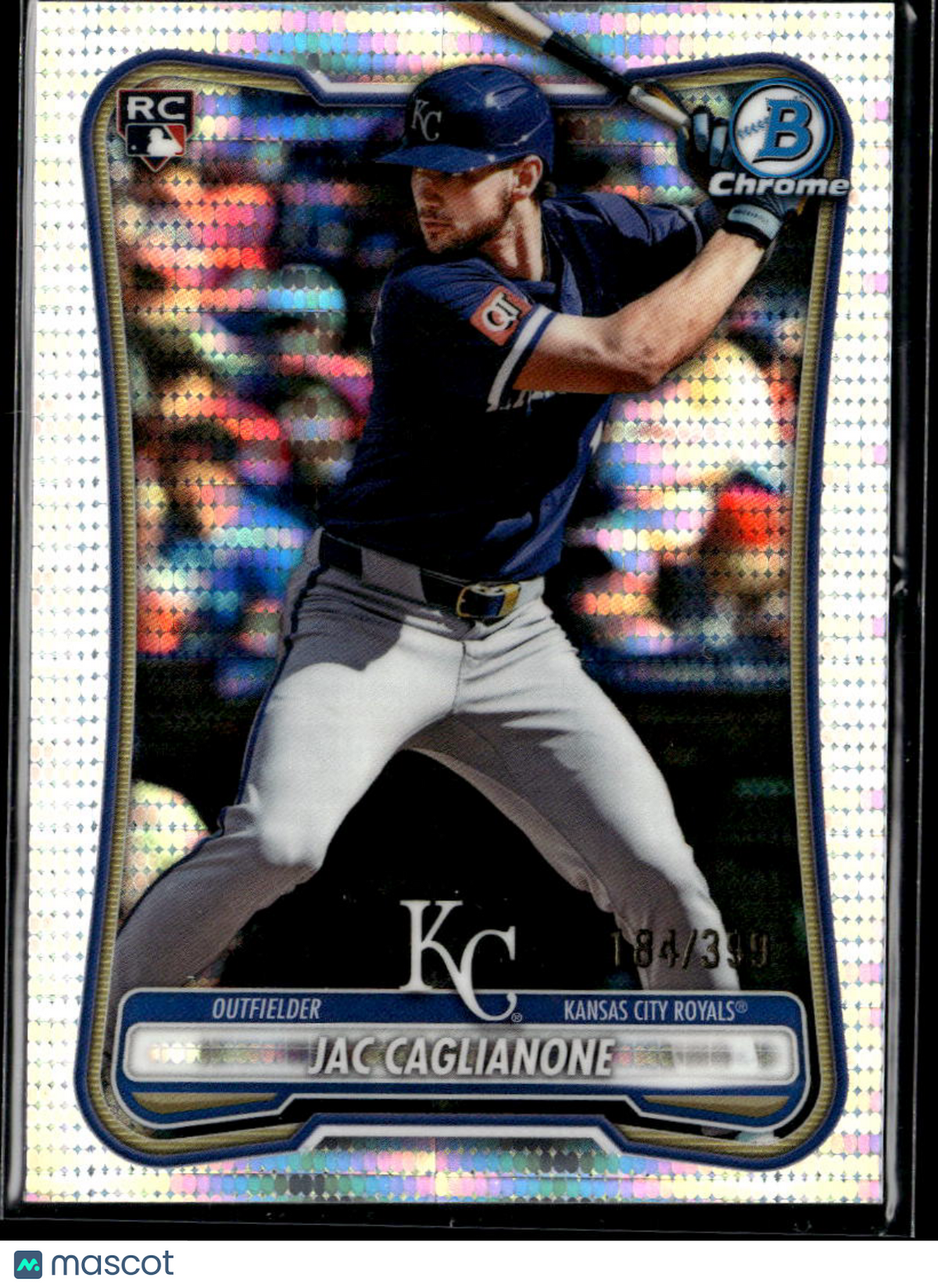 Jac Caglianone 2026 Bowman Chrome Pulsar Refractor RC 184/399 Kansas City Royals